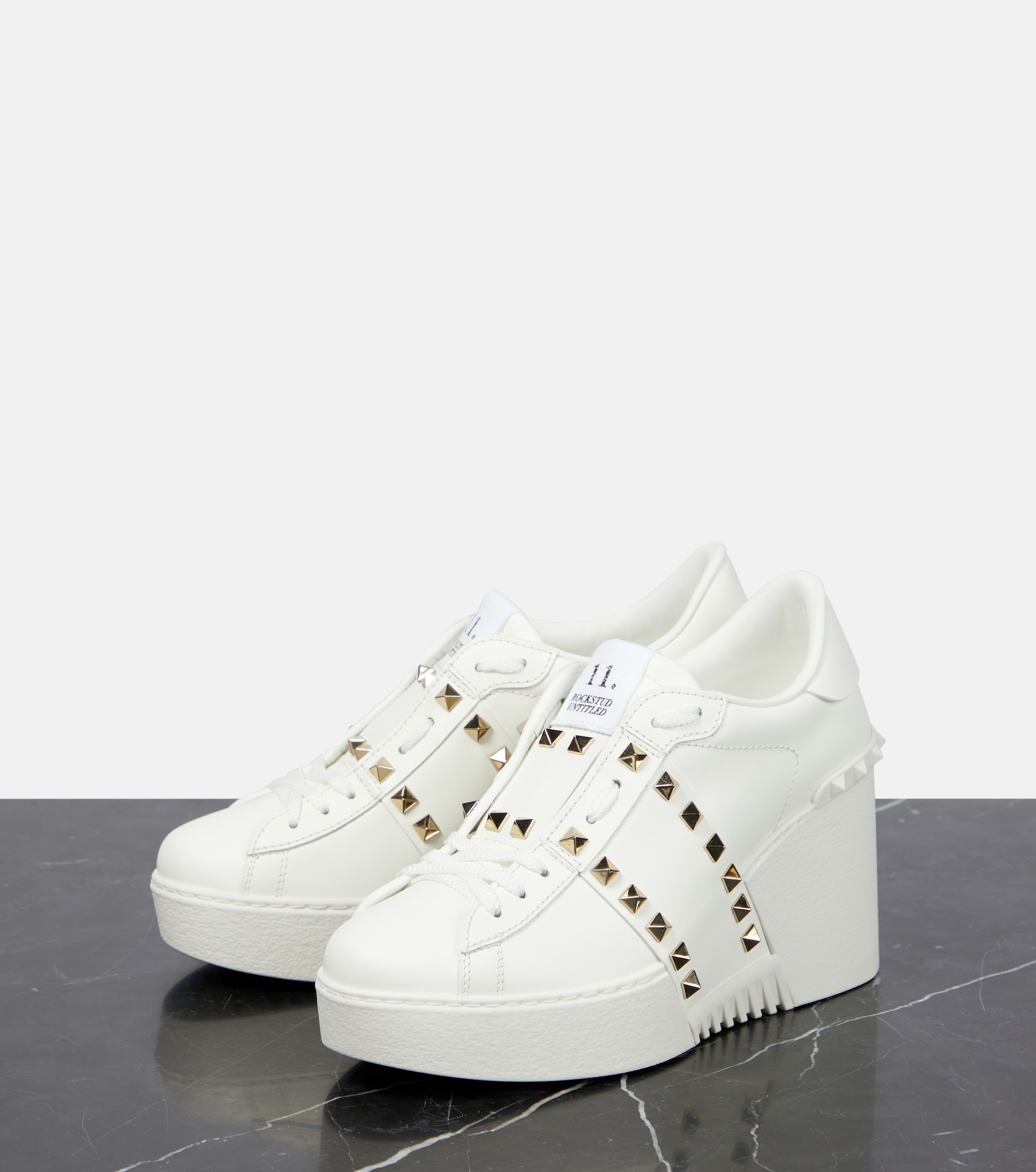 Open Disco leather wedge sneakers - 5