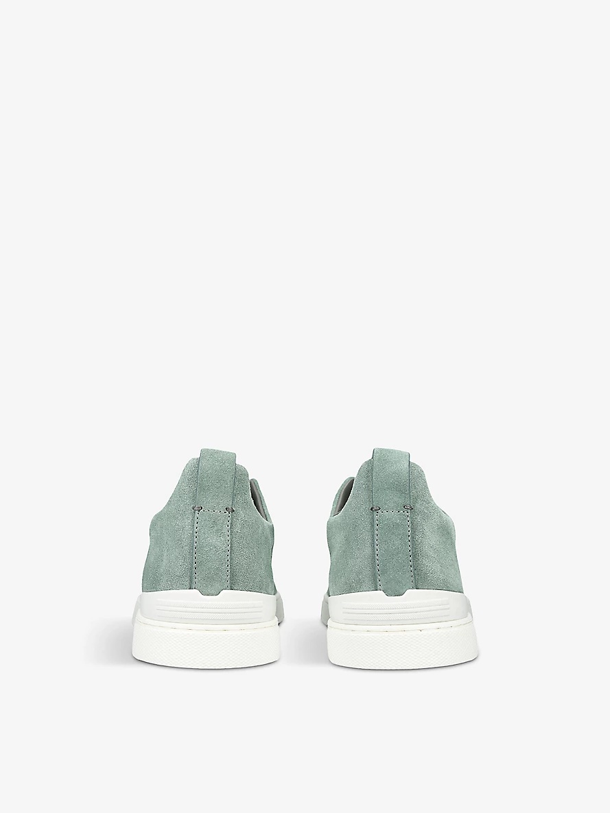 Triple Stitch panelled suede low-top trainers - 4