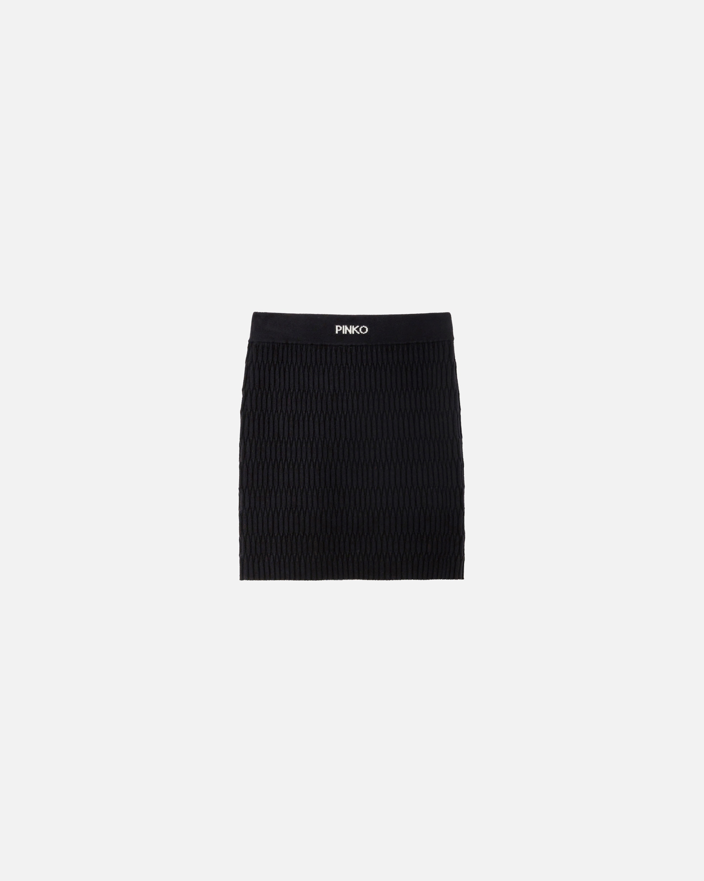 KNIT MINI SKIRT WITH GEOMETRIC STITCHING - 6