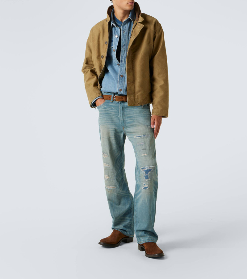 RRL by Ralph Lauren Suede and leather cowboy boots outlook