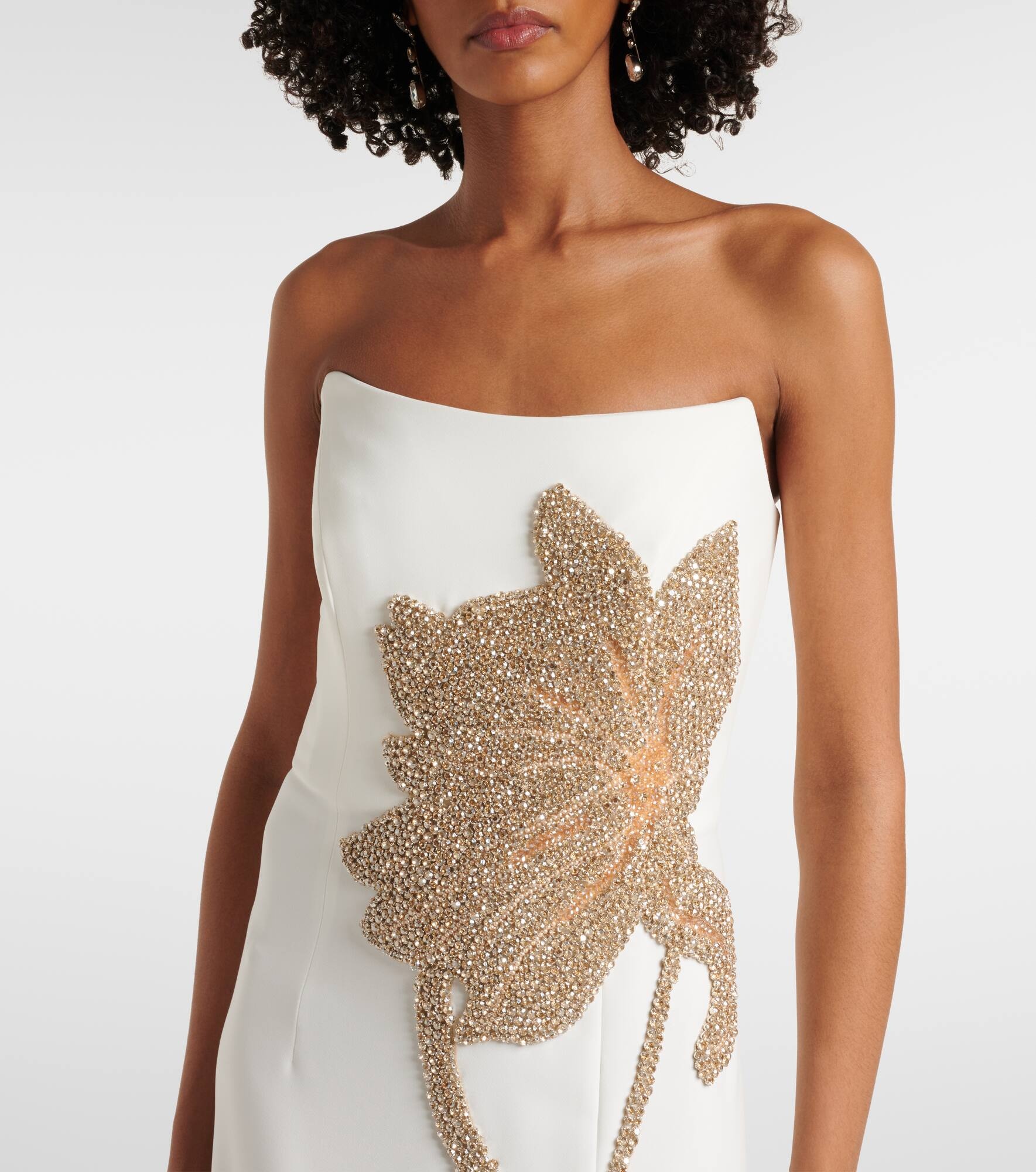 Fara embellished crêpe bustier gown - 4
