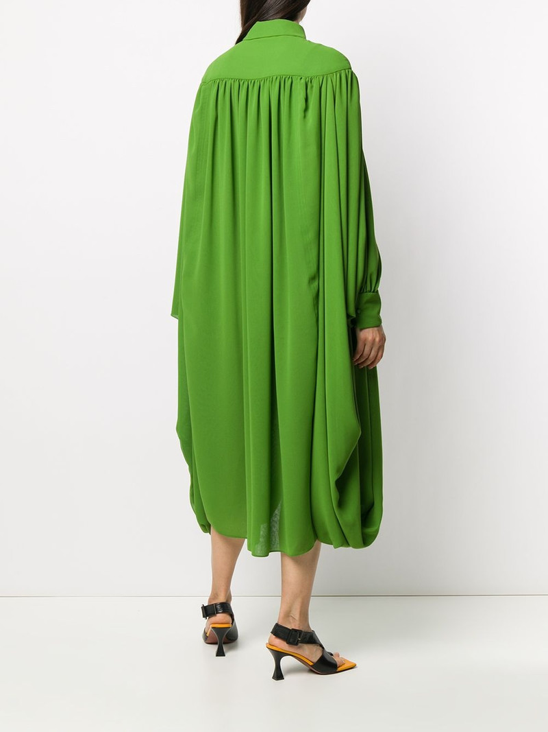 gathered hem pleated shirt dress 4