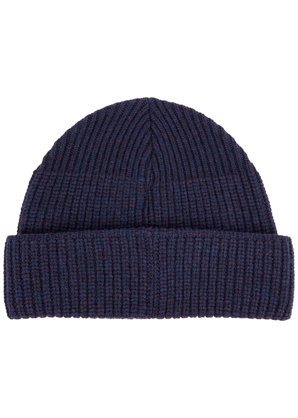 Navy logo-embroidered wool beanie - 2