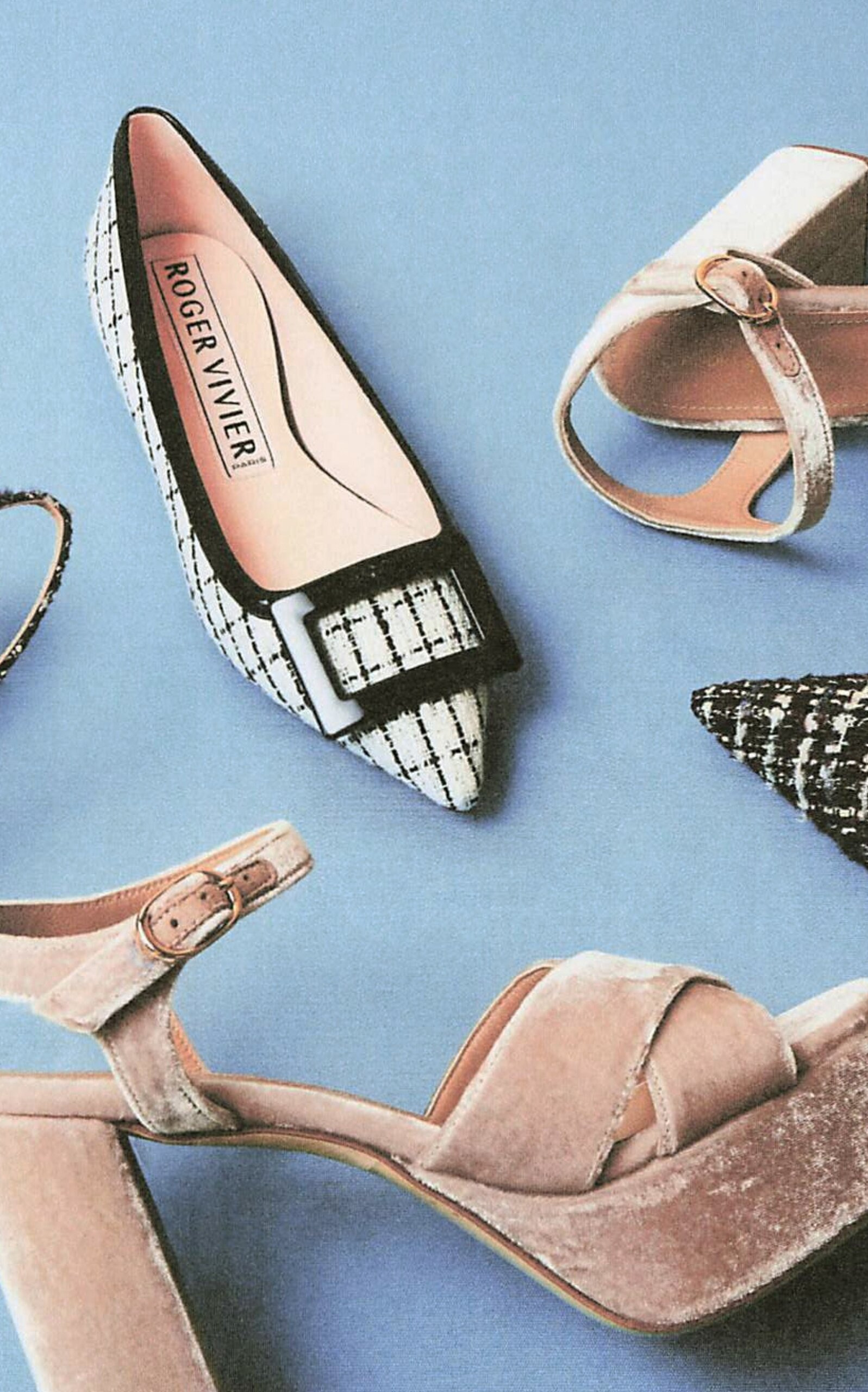 Gommettine Patent Leather-Trimmed Tweed Flats black/white - 2