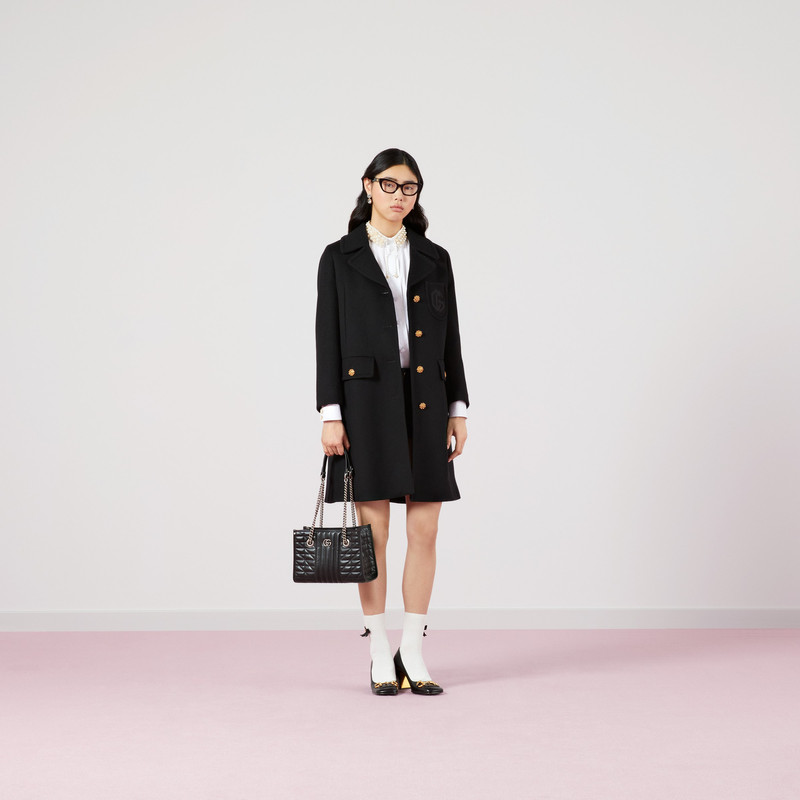 GUCCI Double G embroidery wool coat outlook