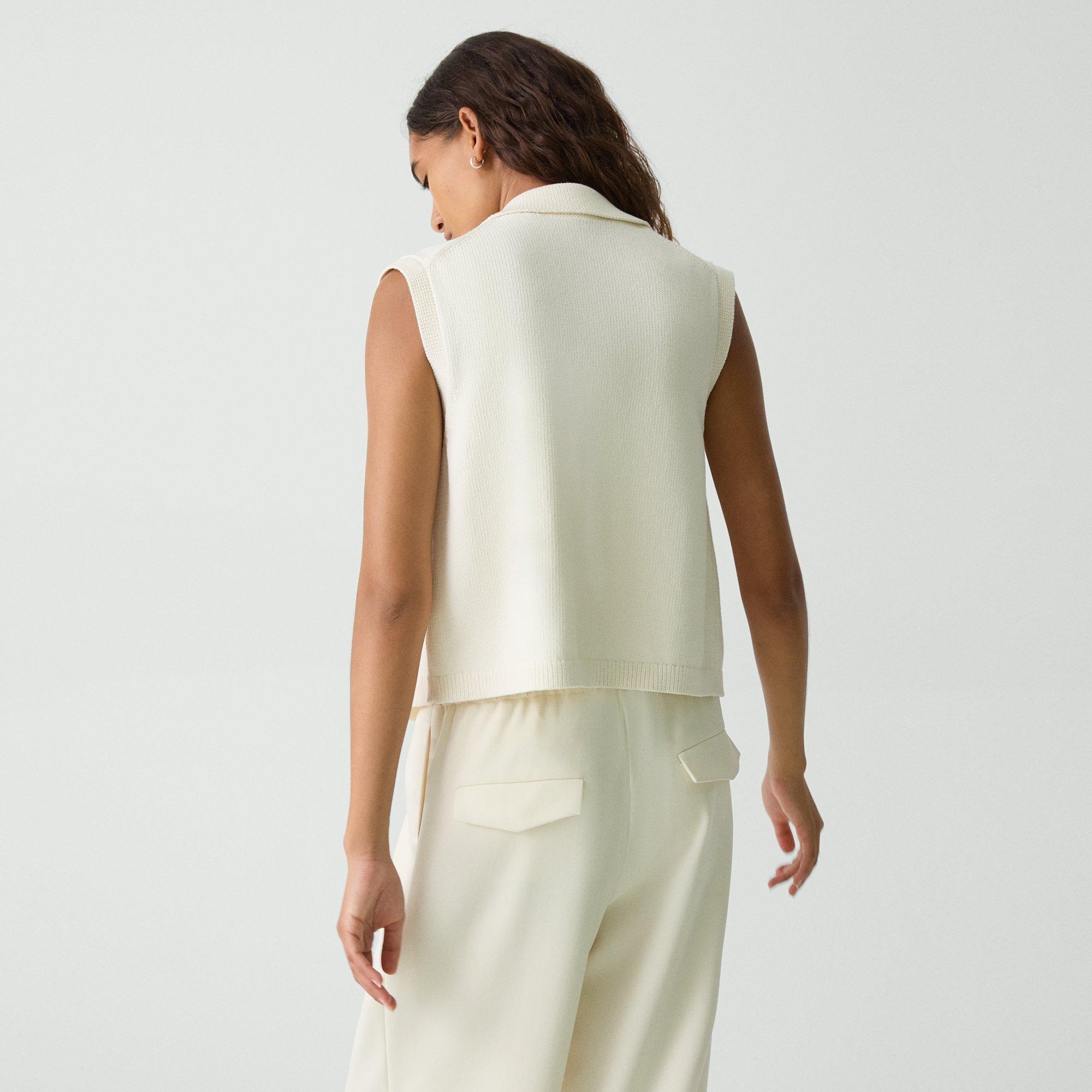 Zip-Up Vest in Rounded Cotton - 4