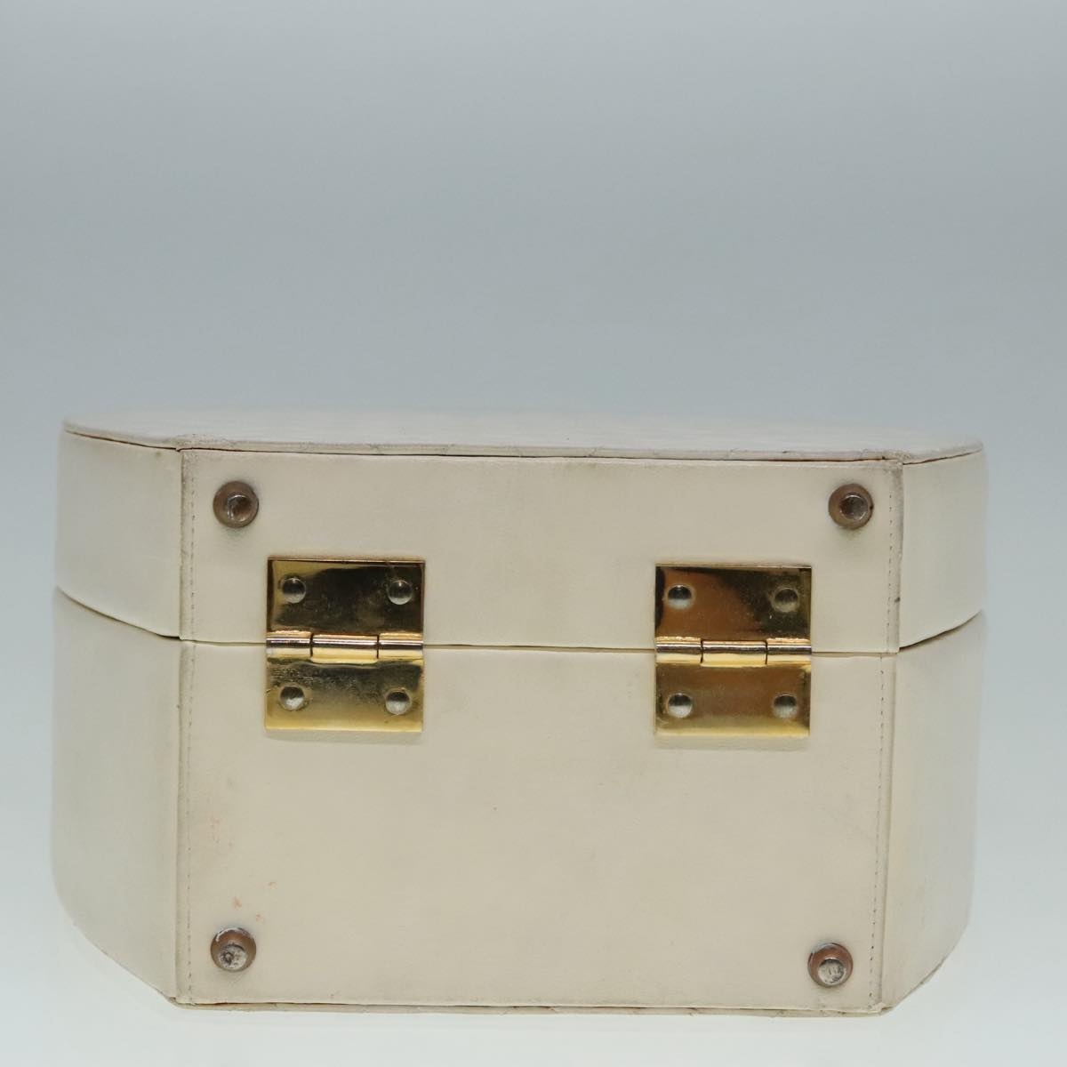 CHANEL Vanity Hand Bag Leather White CC - 5
