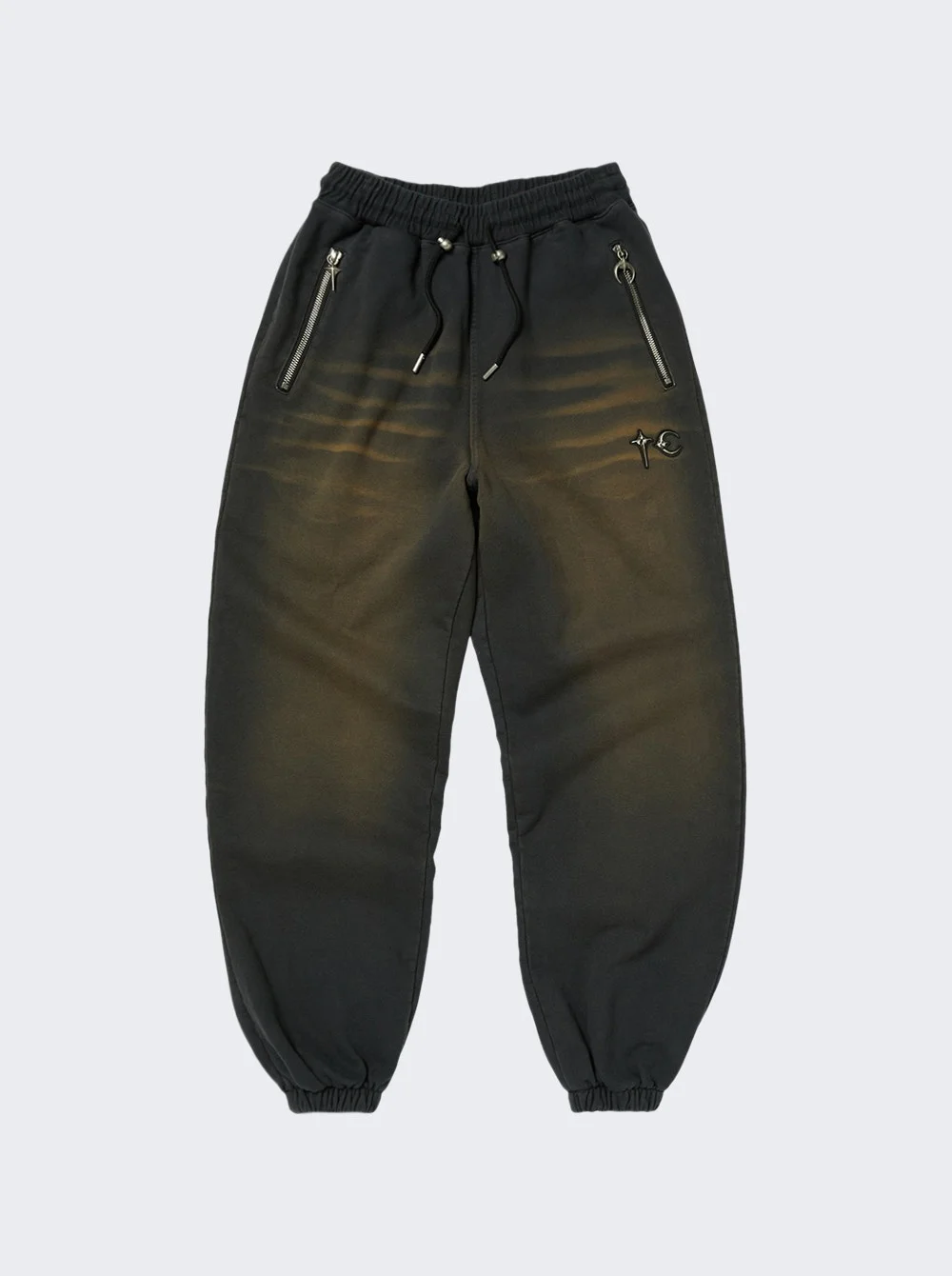 Two Tone Washed Jogger Pants Olive - 1