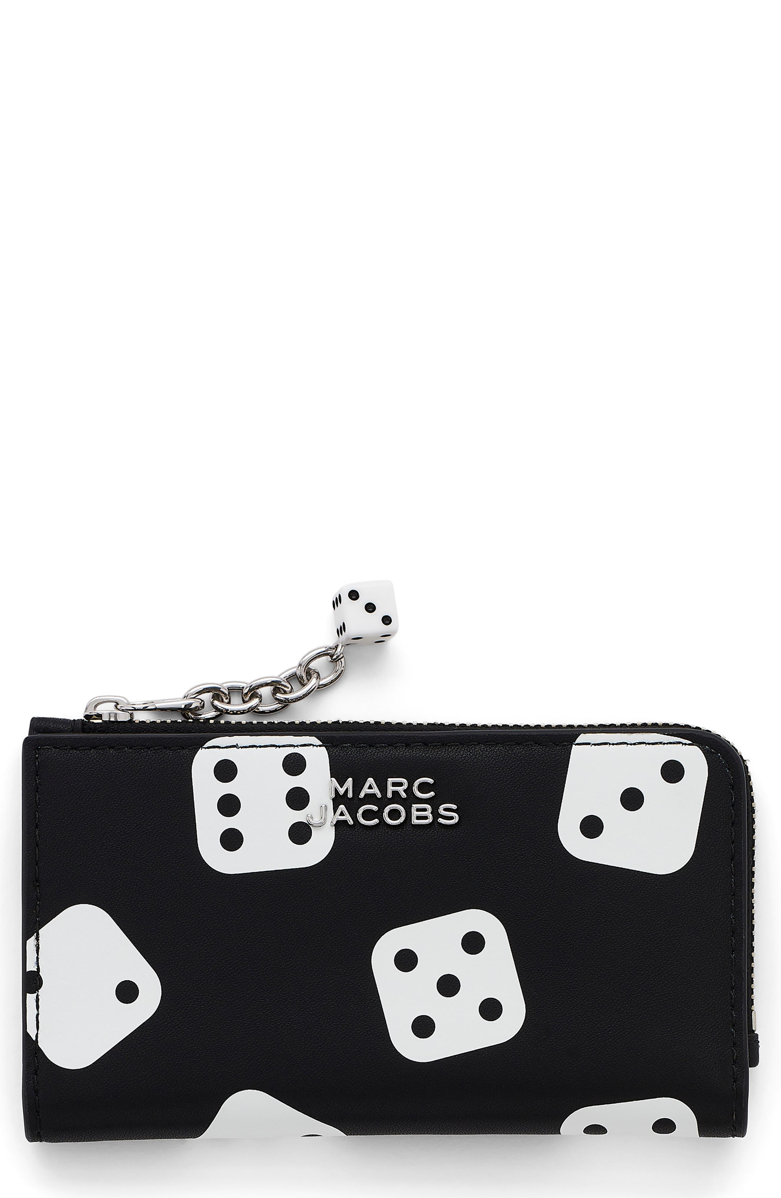 Marc Jacobs The Medium Flat Leather Wallet in Black/white at Nordstrom - 1