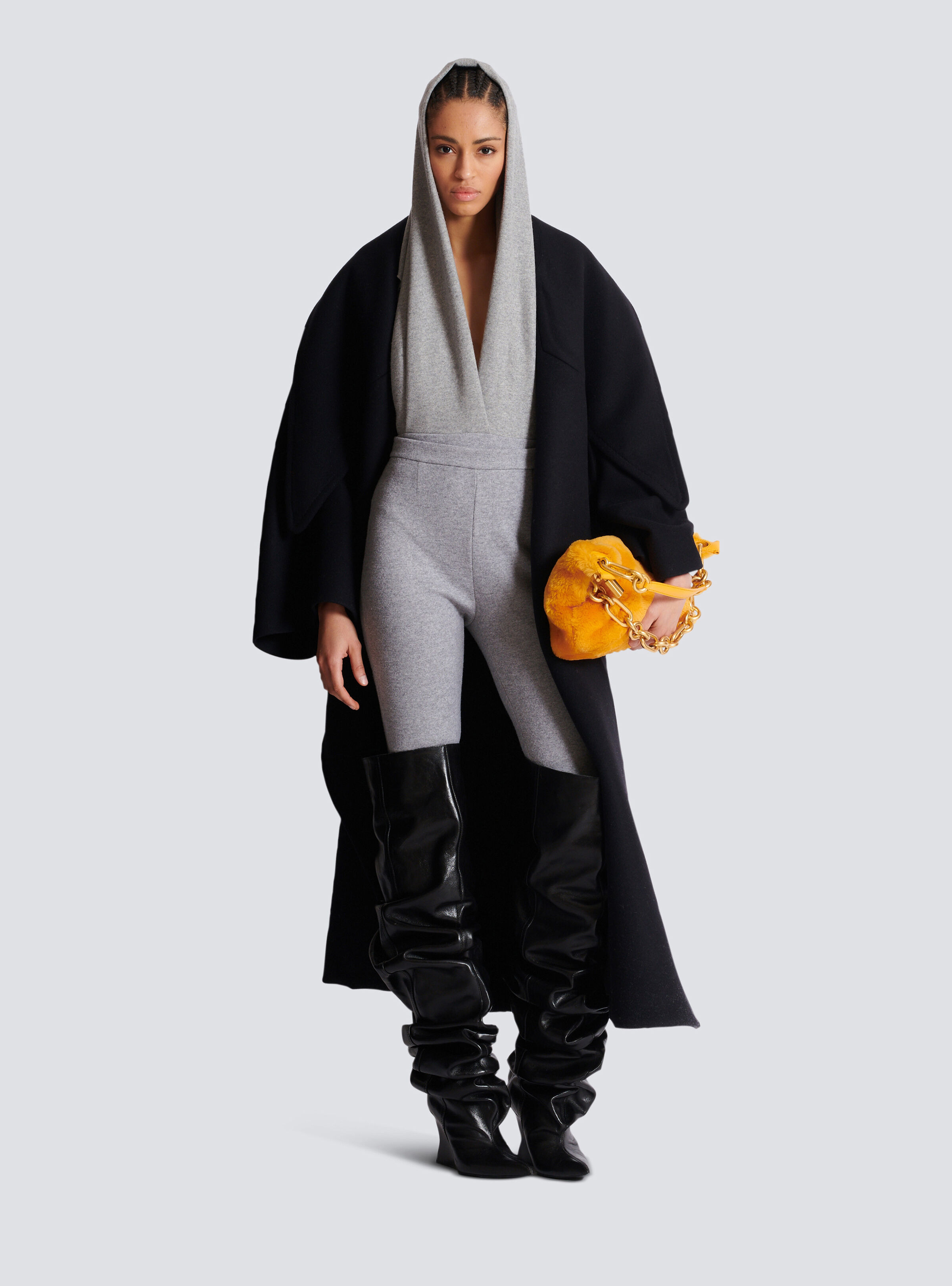 Draped bodysuit with hood - 2