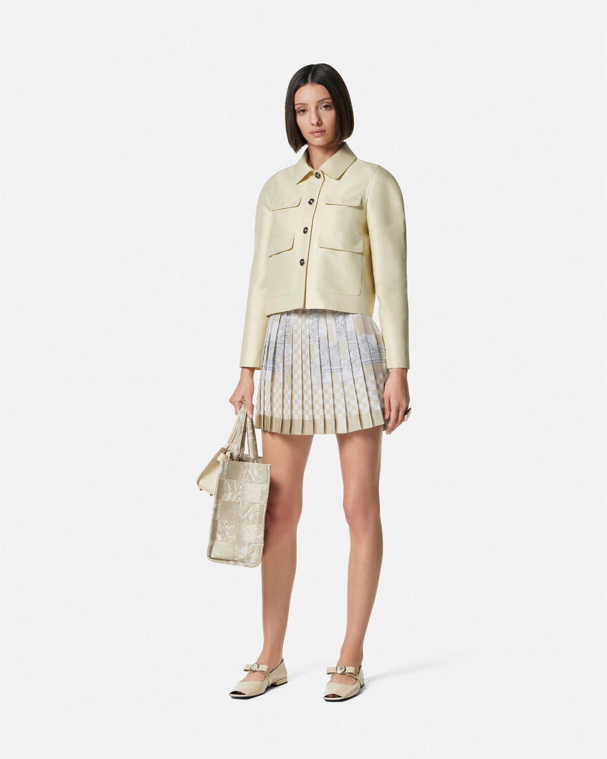 Medusa Contrasto Silk Mini Skirt - 2