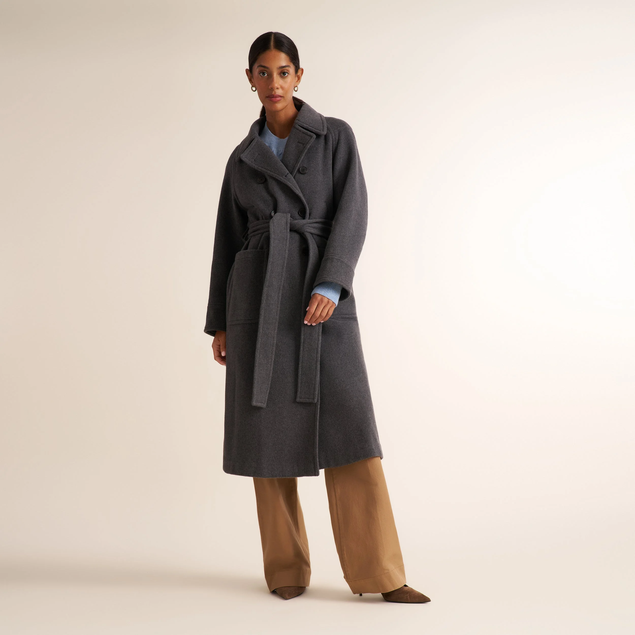 Malda Double-Breasted Coat - Felted Wool Cashmere - 1