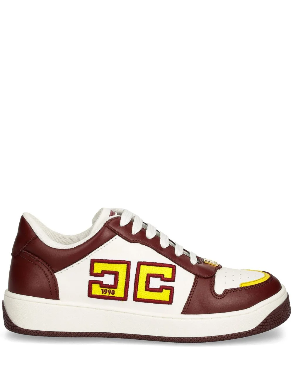 two-tone leather sneakers - 1