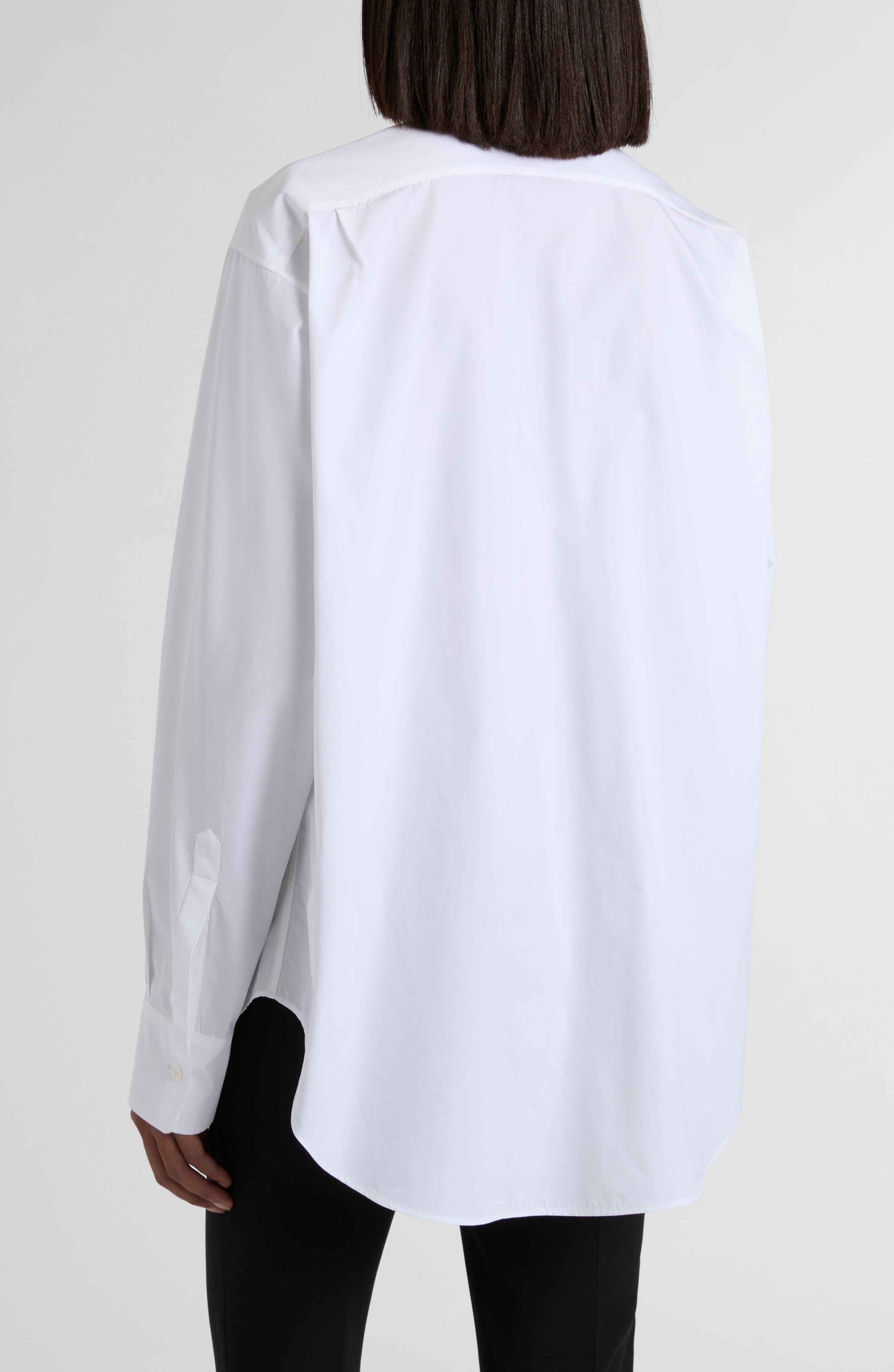 McQueen Banshee Embroidery Cotton Poplin Button-Up Shirt in Optical White at Nordstrom - 2