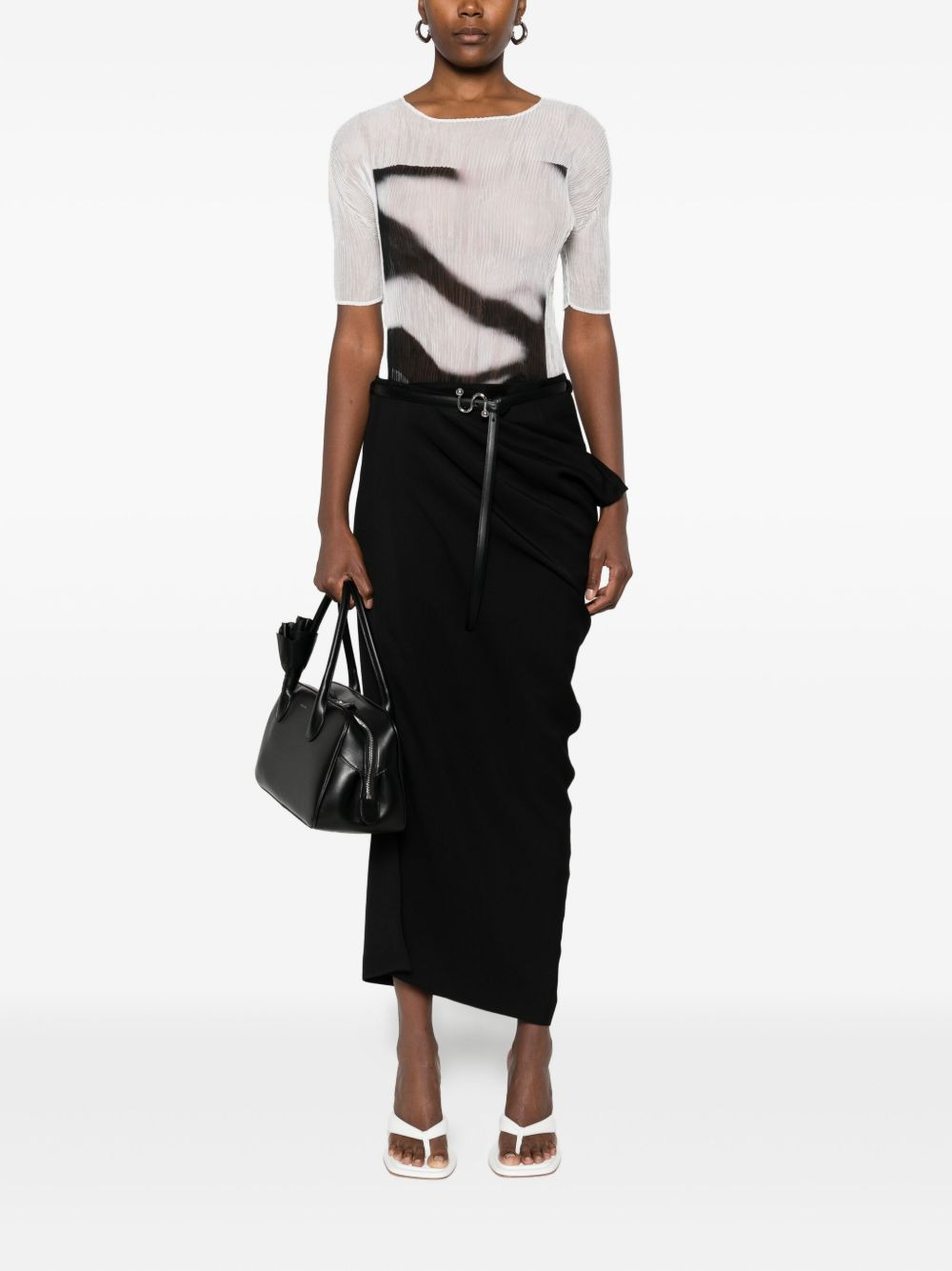 draped belted skirt - 2