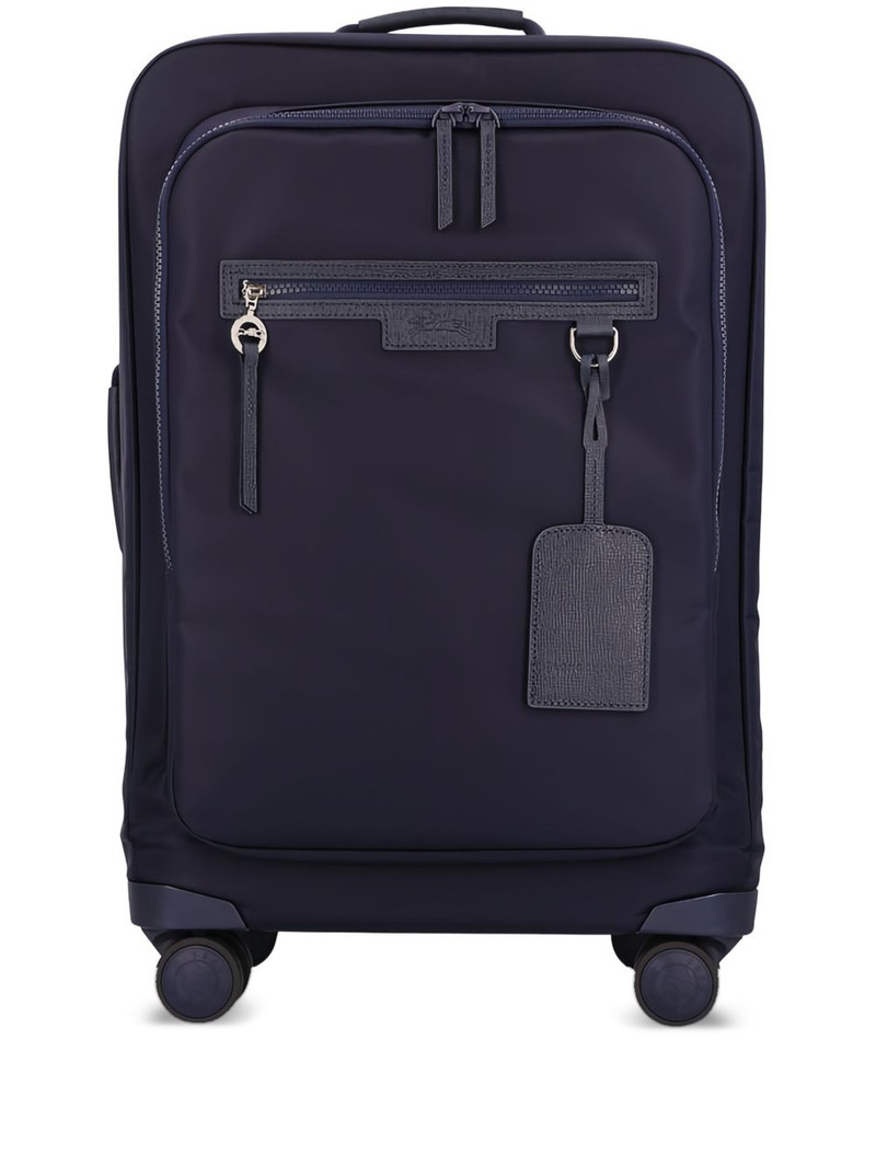 wheeled leather-trimmed trolley 1