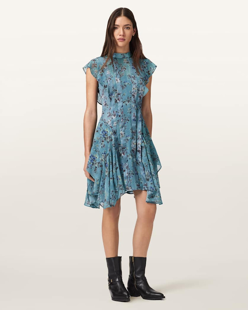FLEUR PRINTED ASYMMETRIC MINI DRESS 5