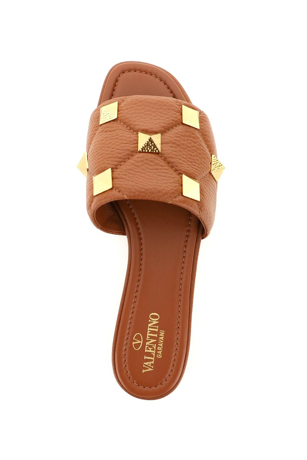 ROMAN STUD LEATHER SLIDES - 3