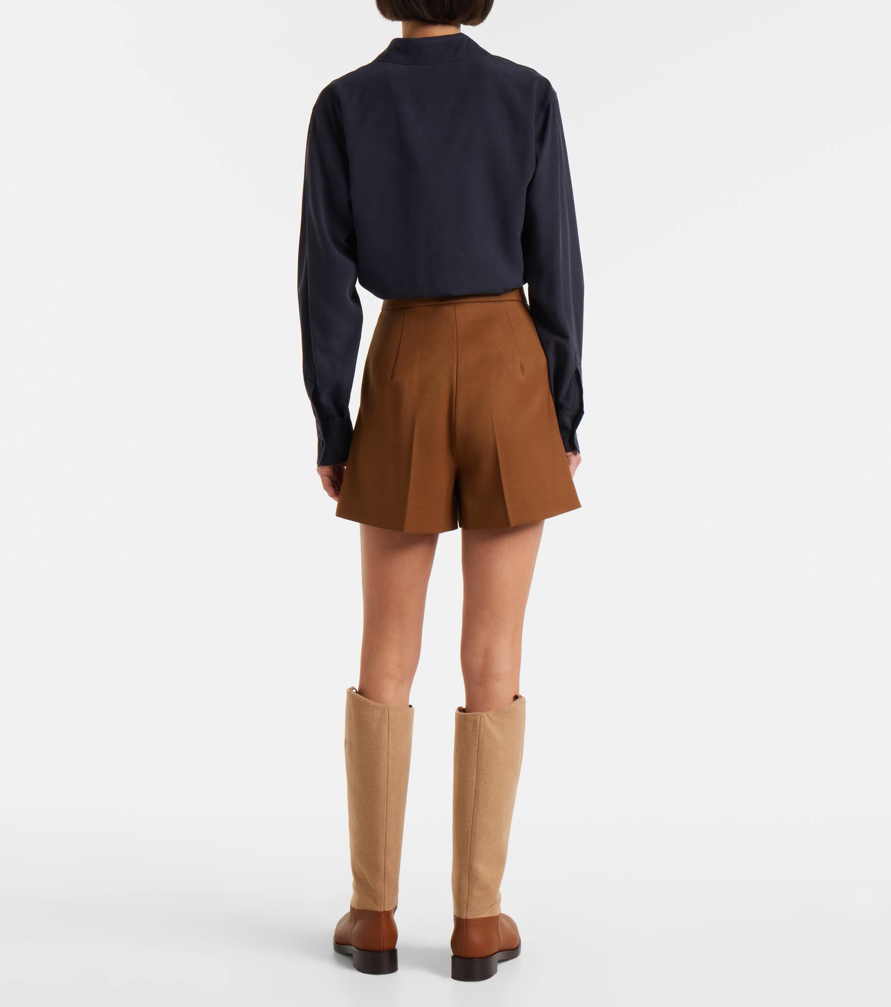 Ozieri high-rise virgin wool shorts - 3