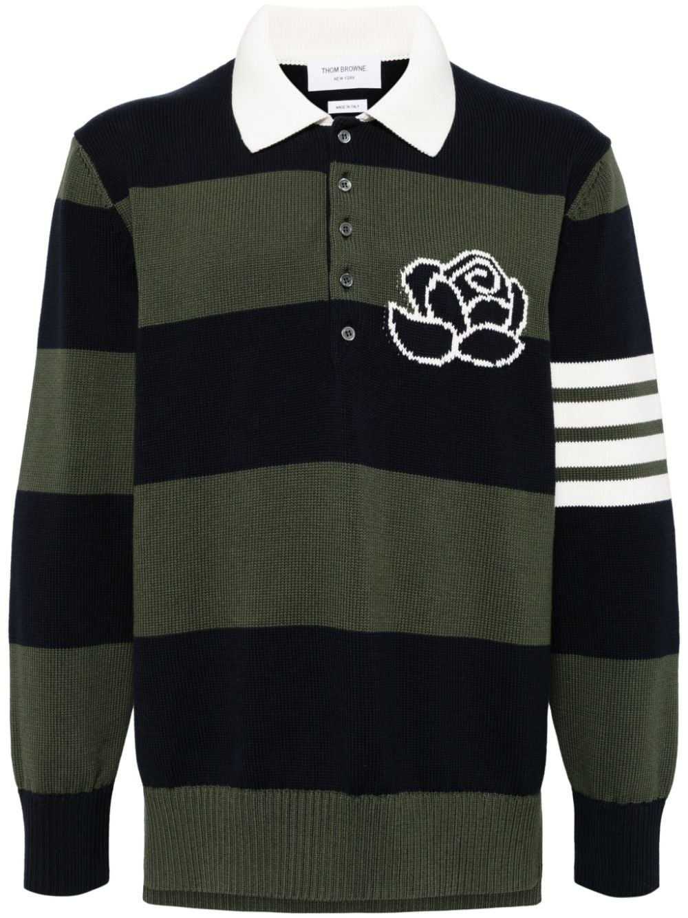 rose icon stripped polo jumper - 1