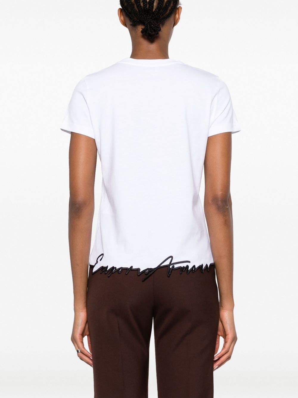 logo-embroidered cotton T-shirt - 4