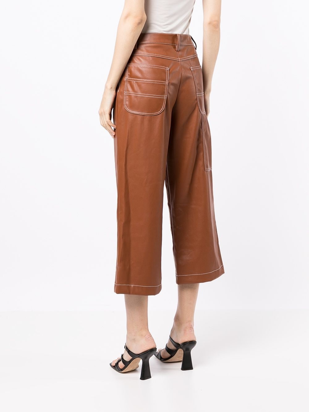 Domino cropped wide leg trousers - 4