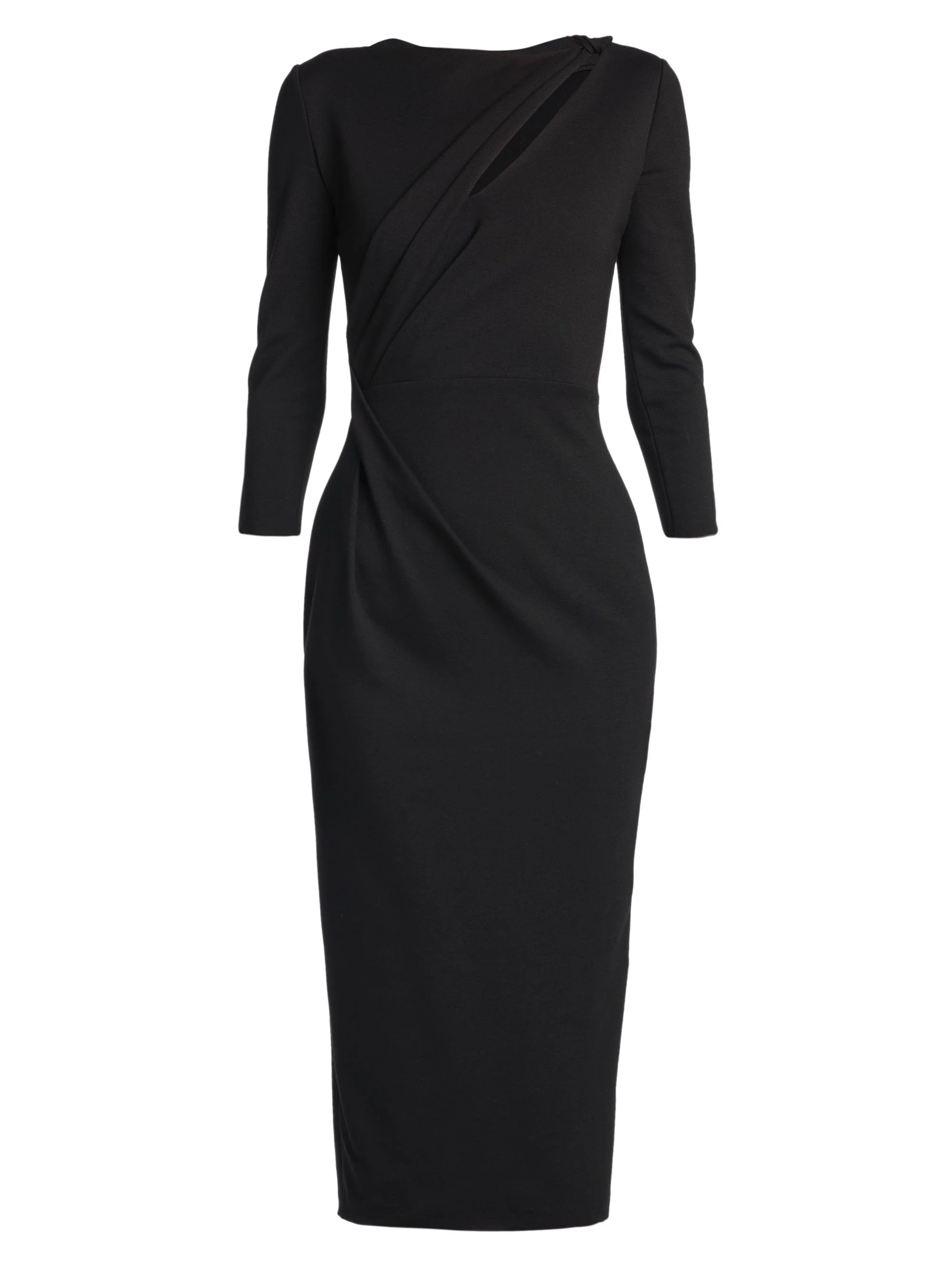 Women's Jersey Asymmetric Cut-Out Dress - Nero - 1