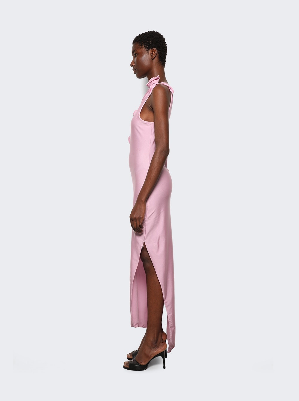 Asymmetric Flower Gown Pink - 4