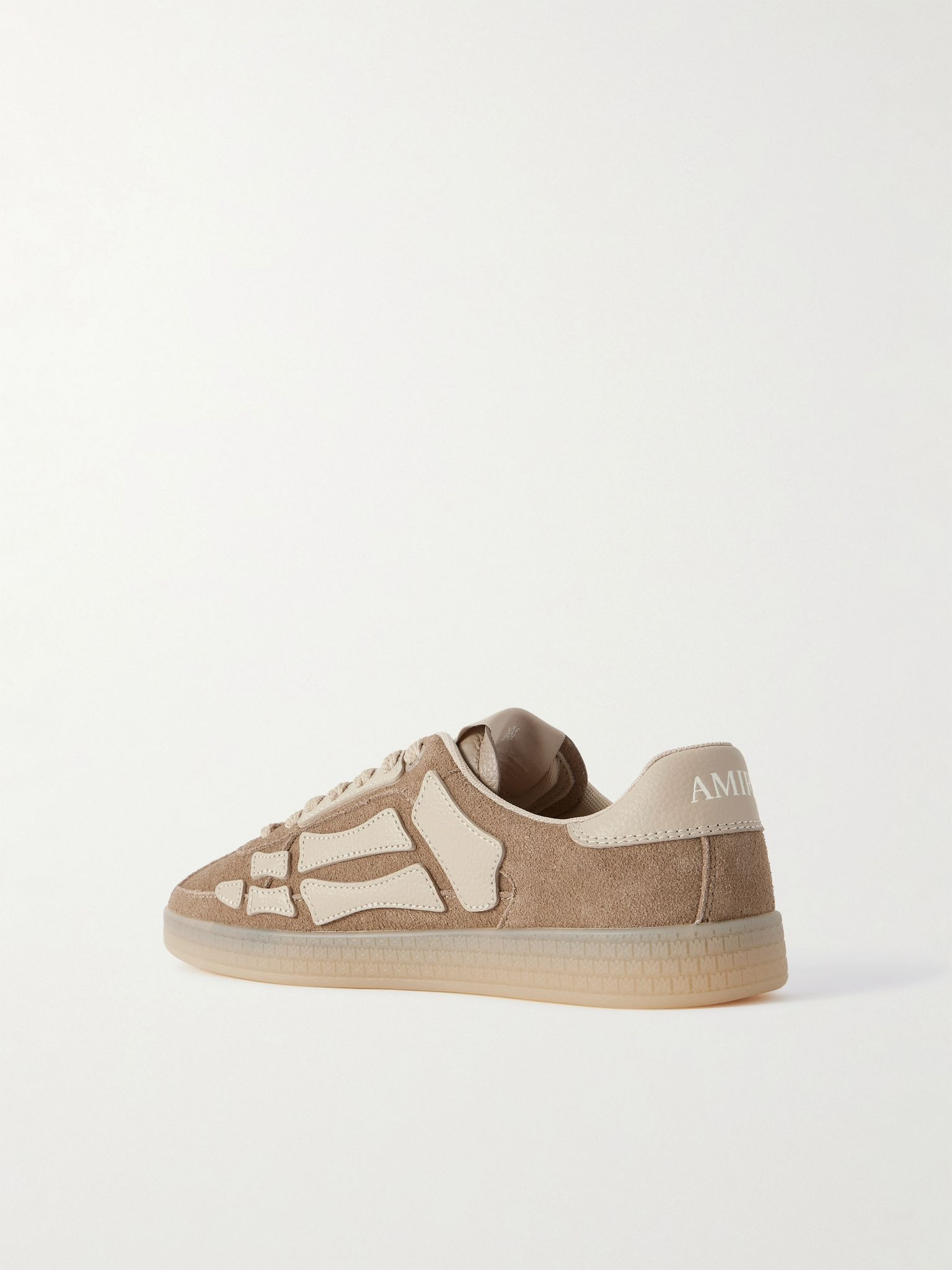 Pacific Bones Appliquéd Suede and Full-Grain Leather Sneakers Brown - 4