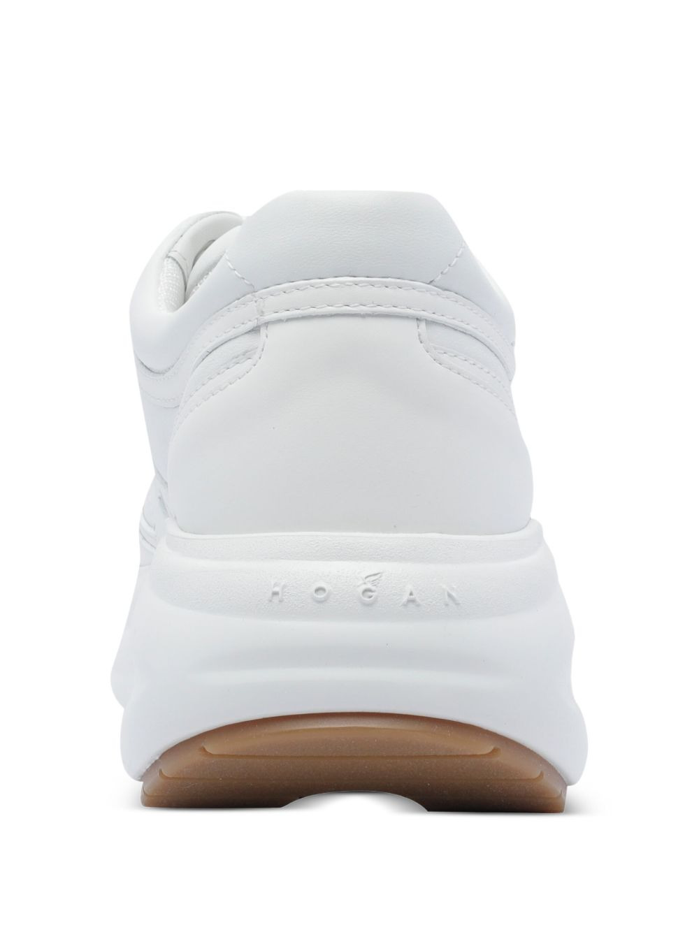 leather round-toe sneakers - 3