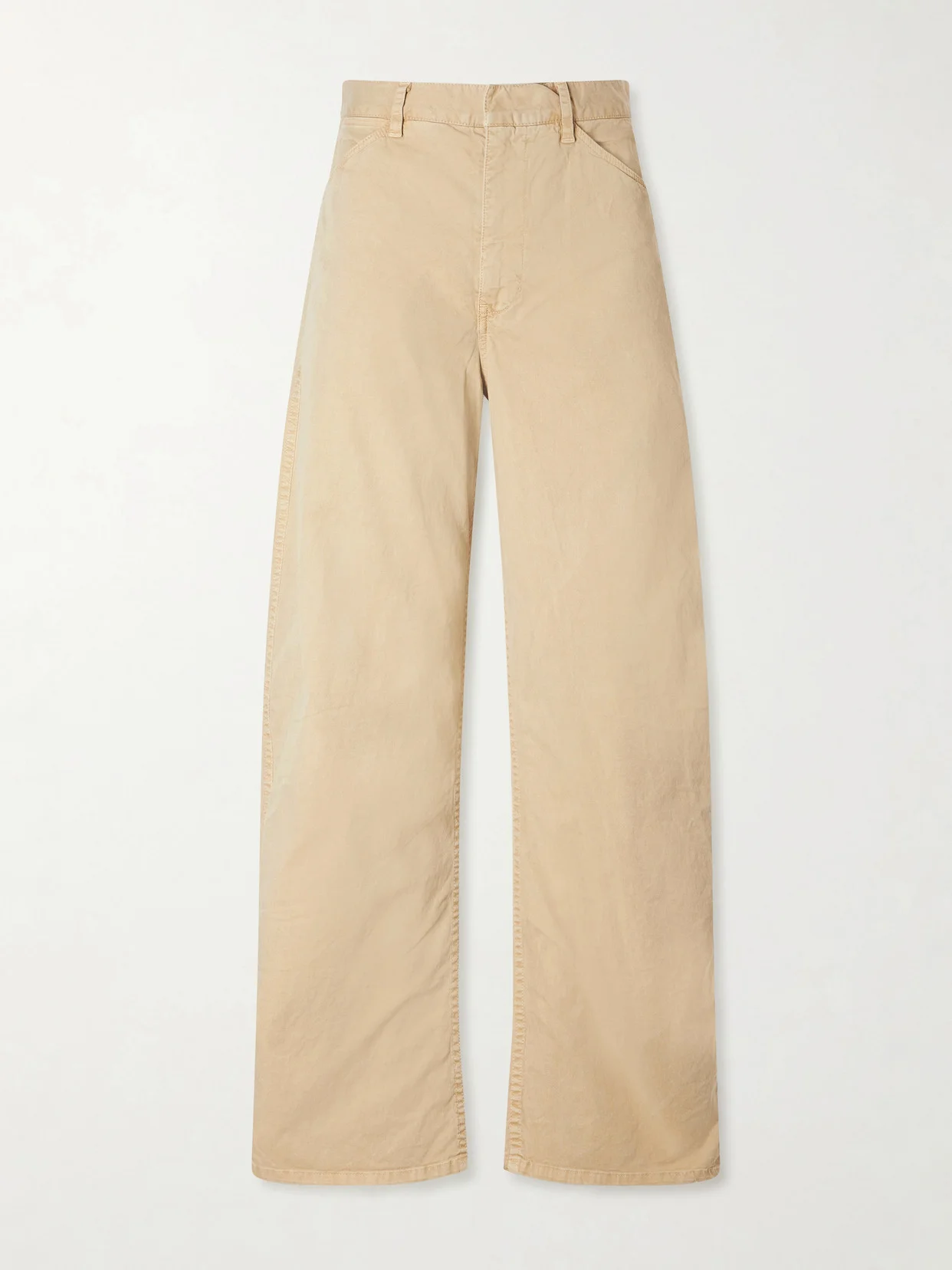 Tribeca Brushed Cotton-blend Twill Barrel-leg Pants - 1