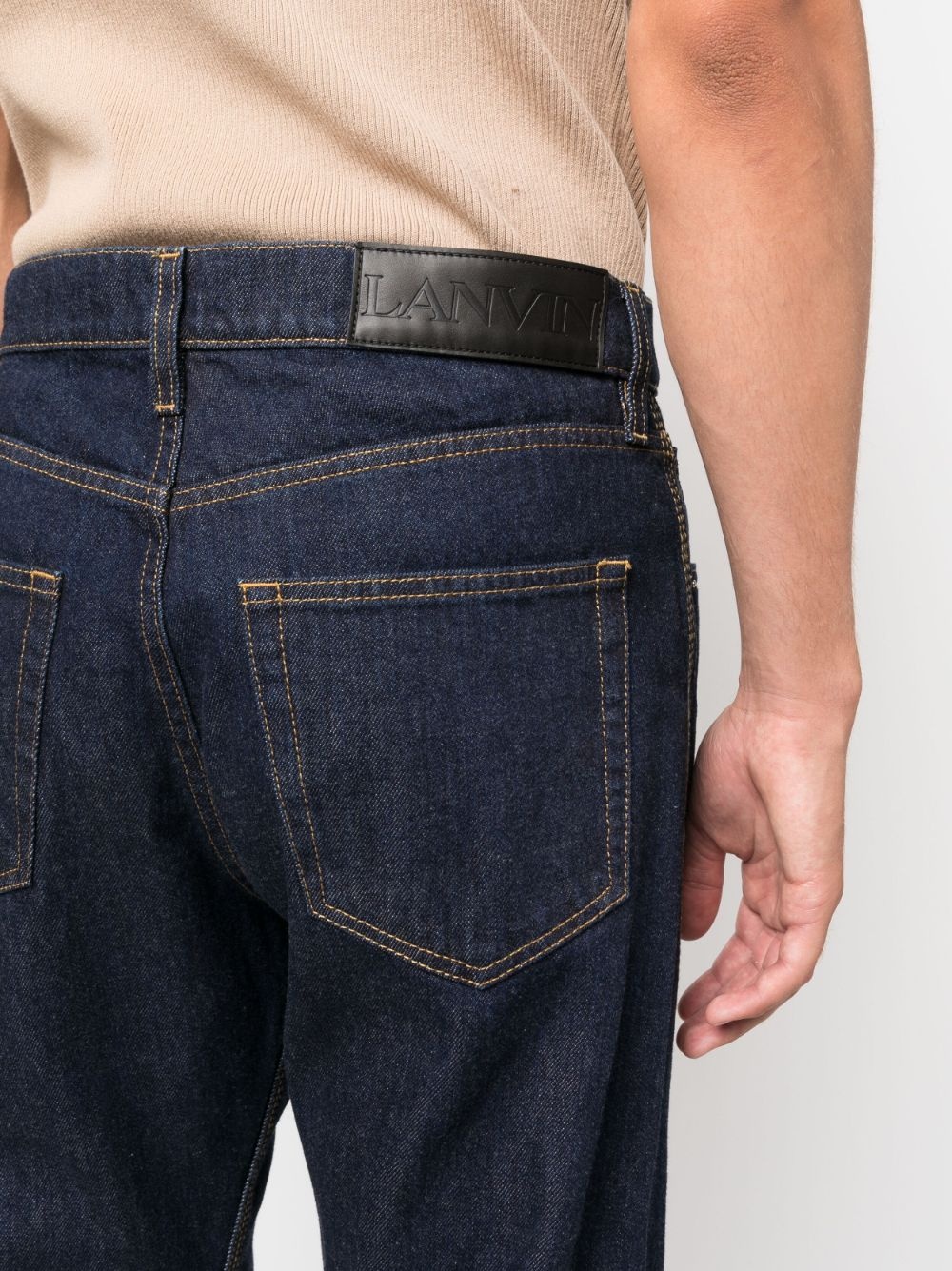 mid-rise straight-leg cotton jeans - 5