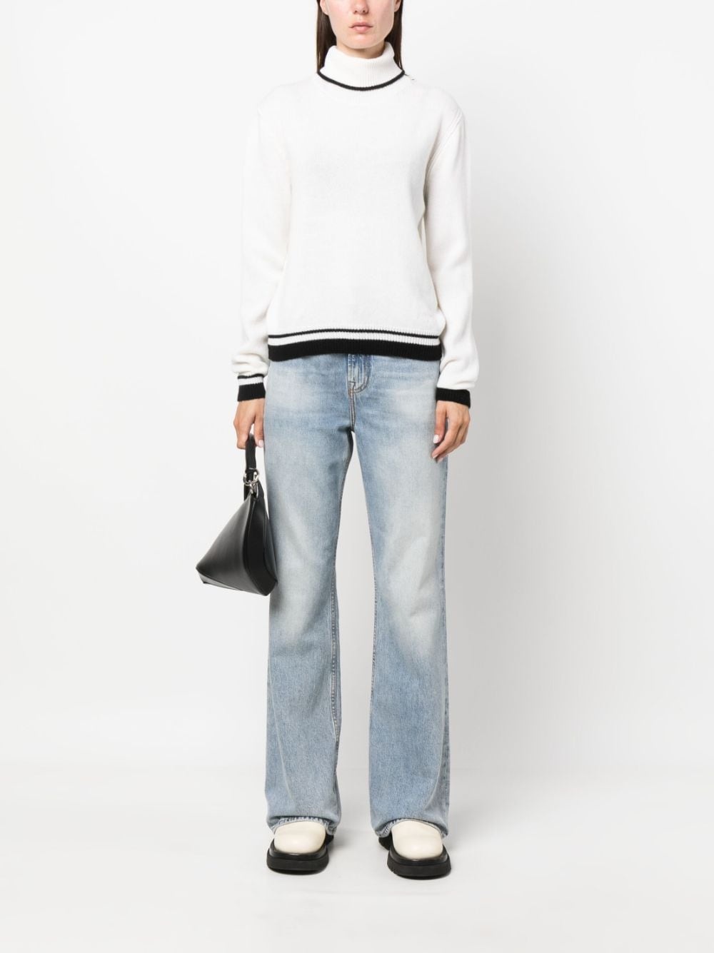 stripe-edge wool-blend jumper - 2