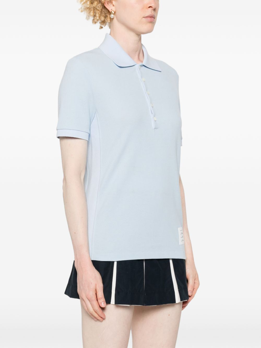 striped logo-patch polo shirt - 3