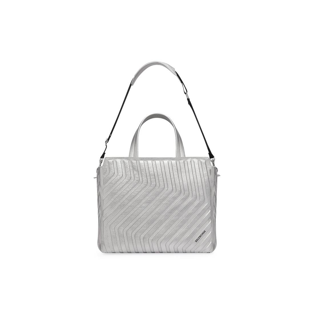 car medium east-west tote bag with strap metallized - 6