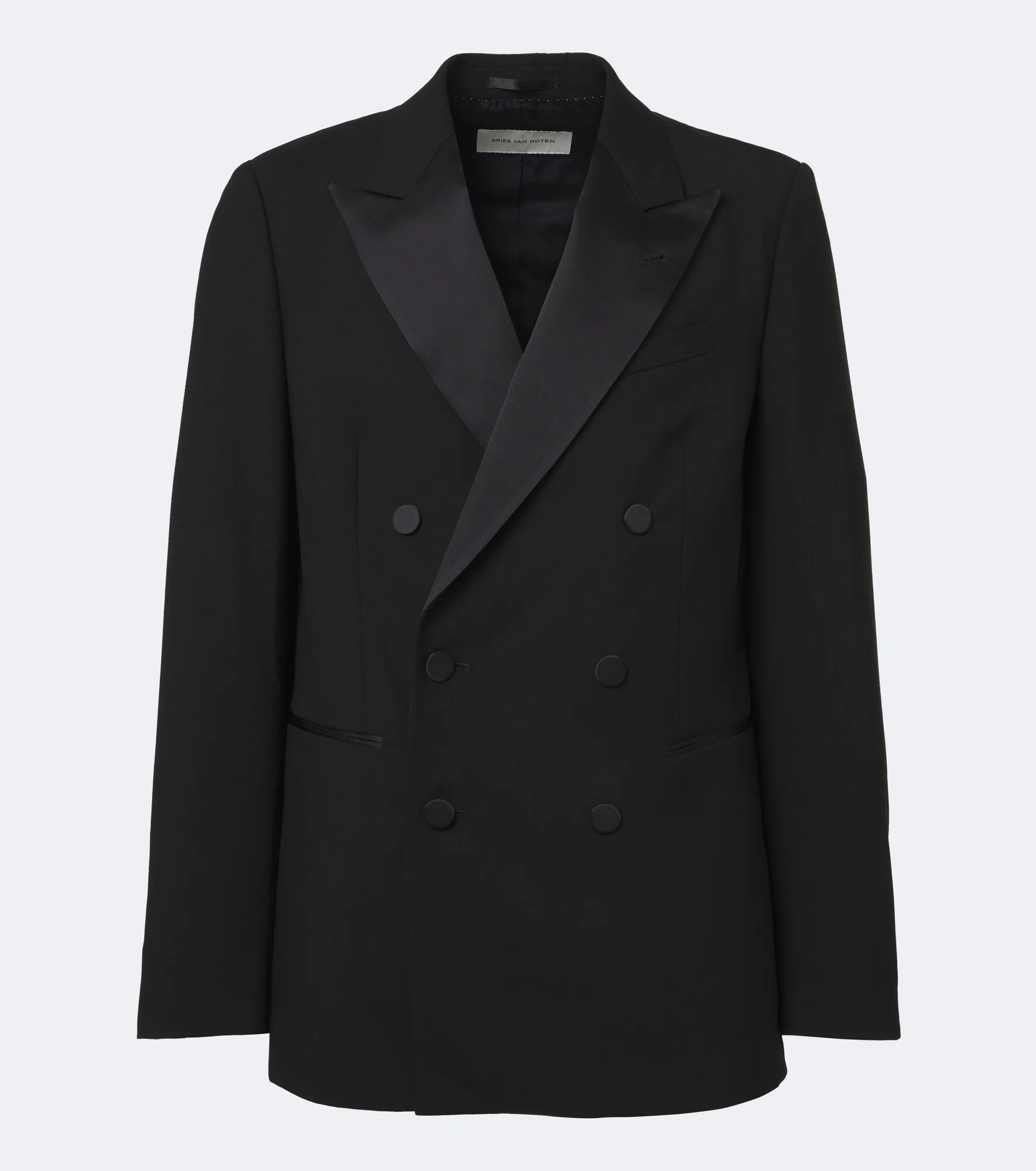 Double-breasted wool and silk-blend blazer - 1