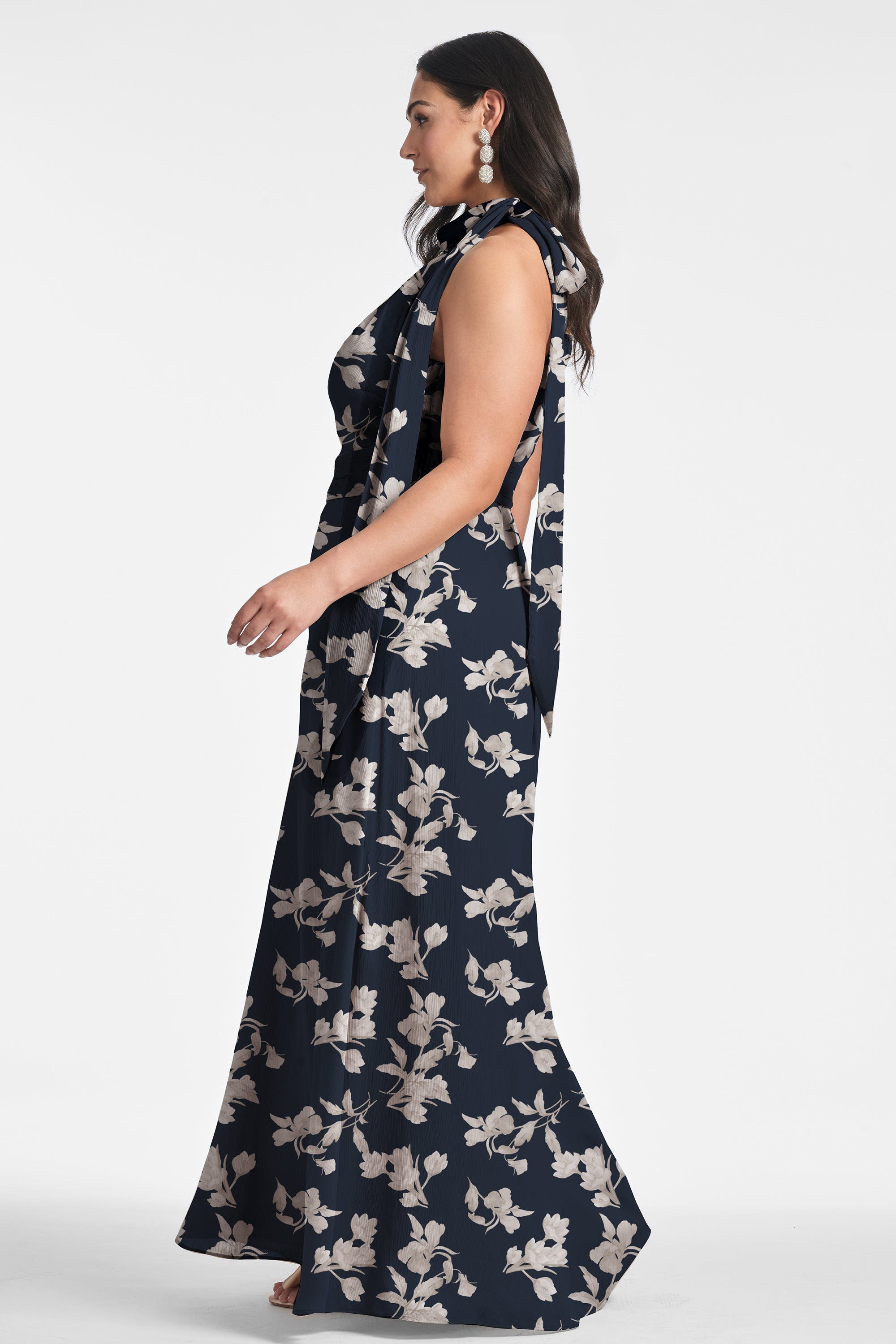 Kayla Gown - Navy Venetia Petal - 5