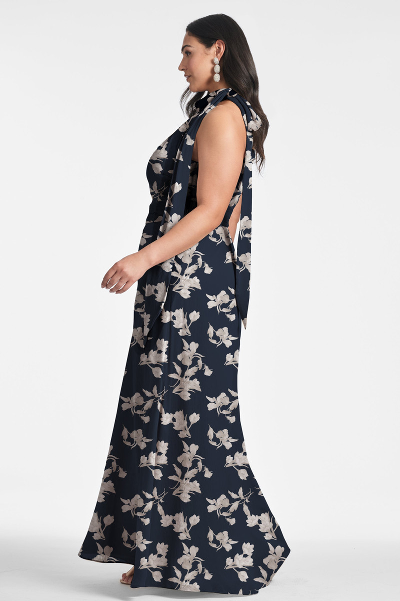 Kayla Gown - Navy Venetia Petal 5