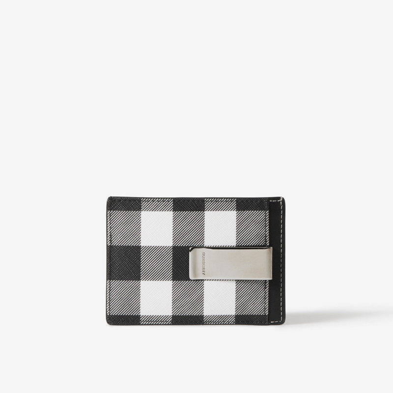 Exaggerated Check Money Clip Card Case 3