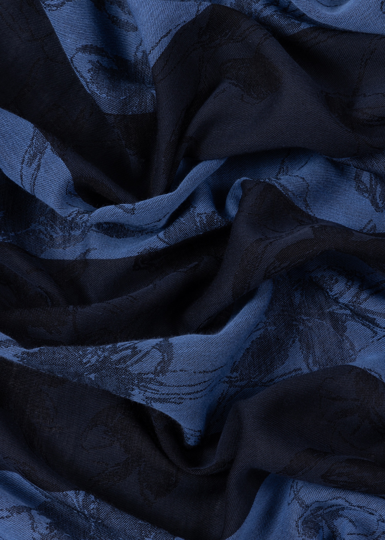 Women's Blue Stripe Magnolia Jacquard Scarf - 2