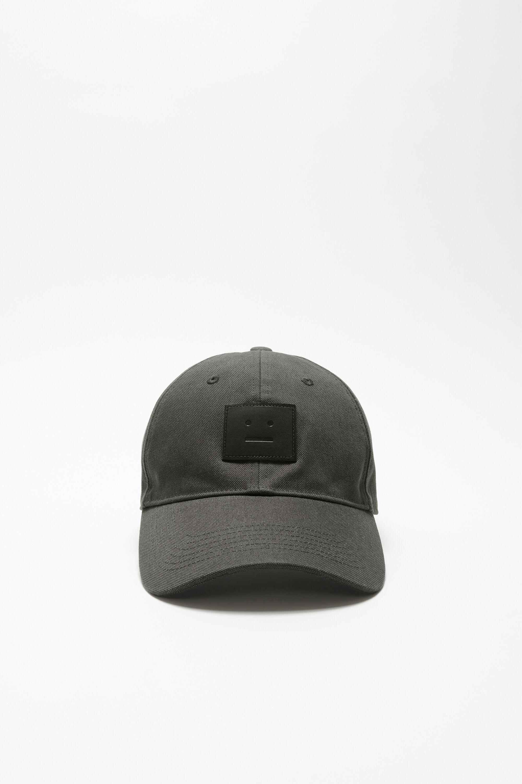 Leather Face patch cap - Dark grey - 1