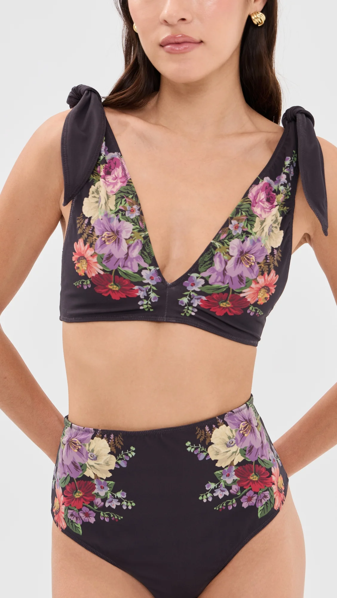 Viktoria Print Tie Strap Bikini Top - 1