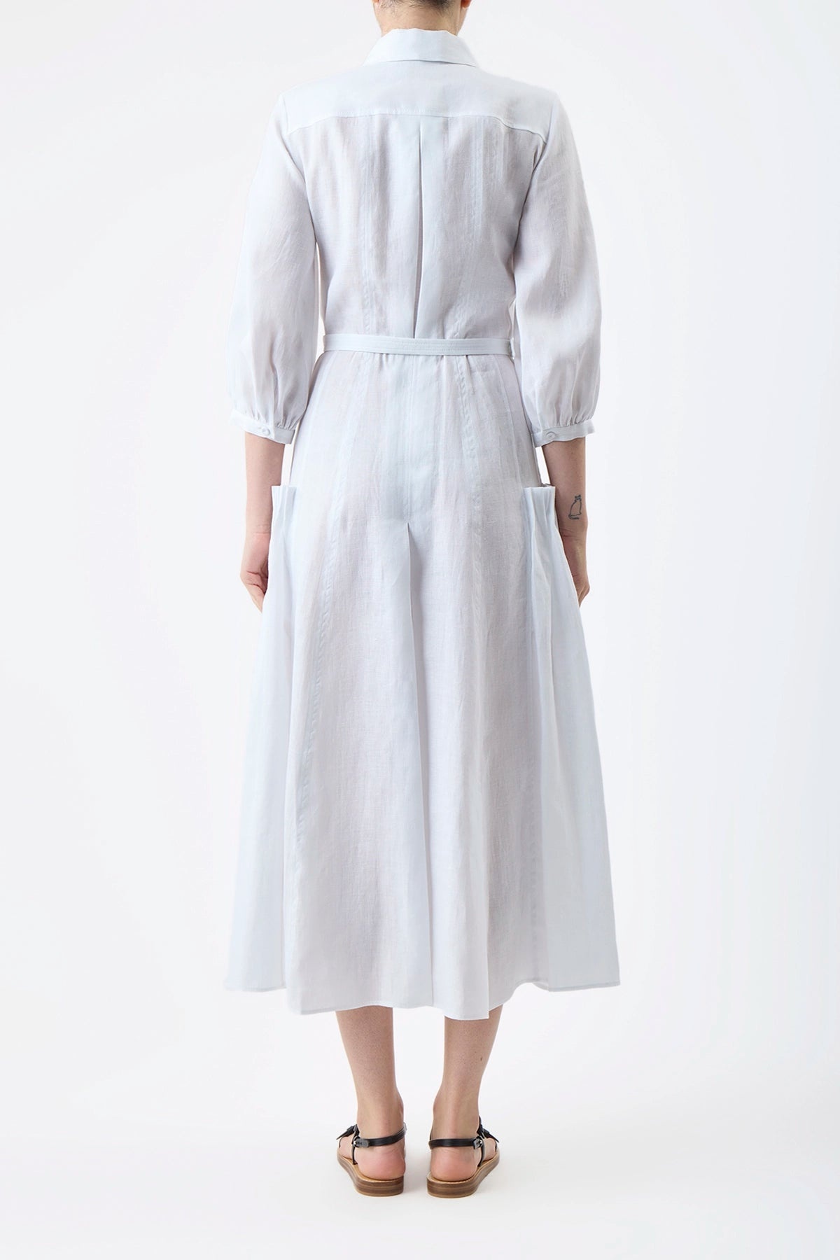 Woodward Dress in Aloe Linen - 4