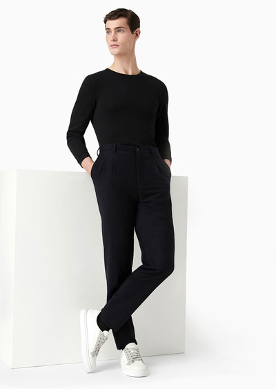 GIORGIO ARMANI Pure cashmere interlock crew-neck jumper outlook