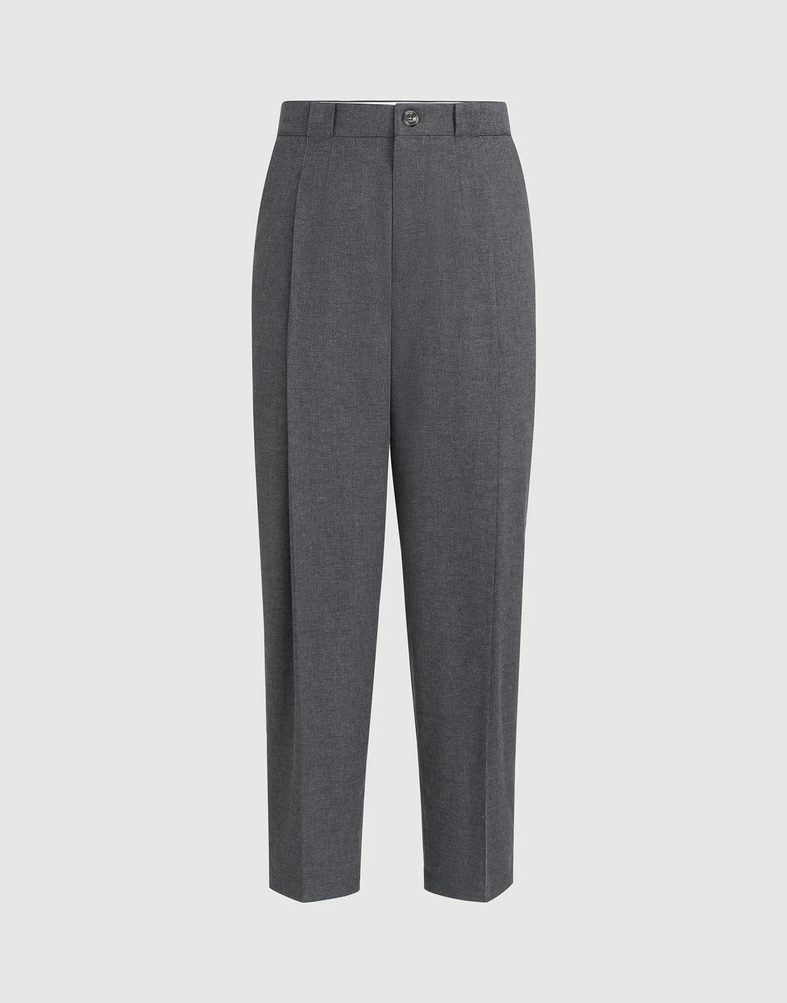 Virgin wool, cotton and silk mouliné trousers with pleat - 1