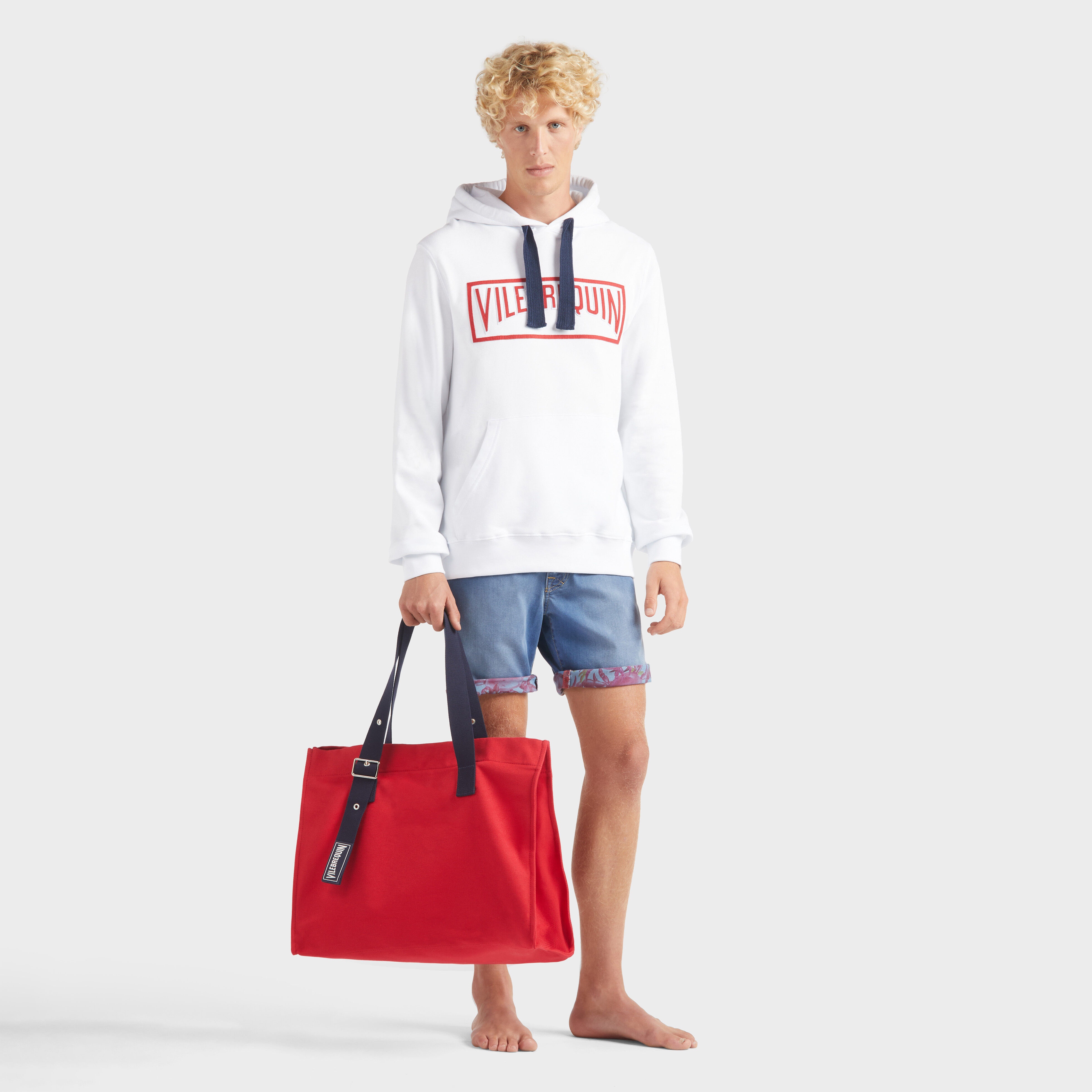 Men Denim Bermuda Shorts Crab Balloons - 5