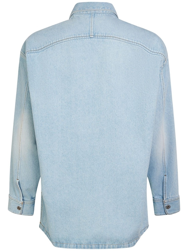 Oversized cotton denim overshirt - 4