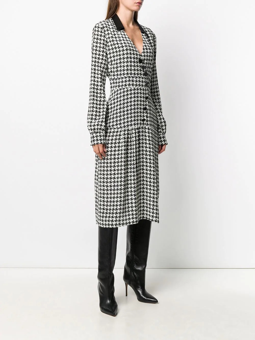 houndstooth button dress - 3