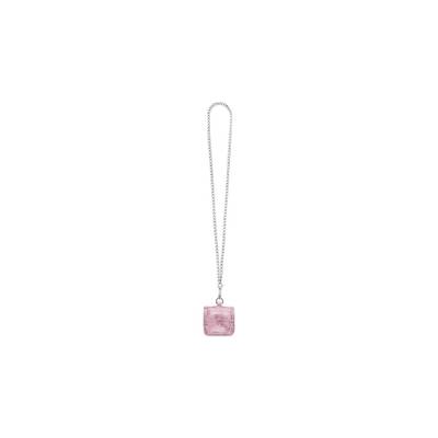 BALENCIAGA Women's Le Cagole Flap Earpods With Chain And Rhinestones  in Light Pink outlook