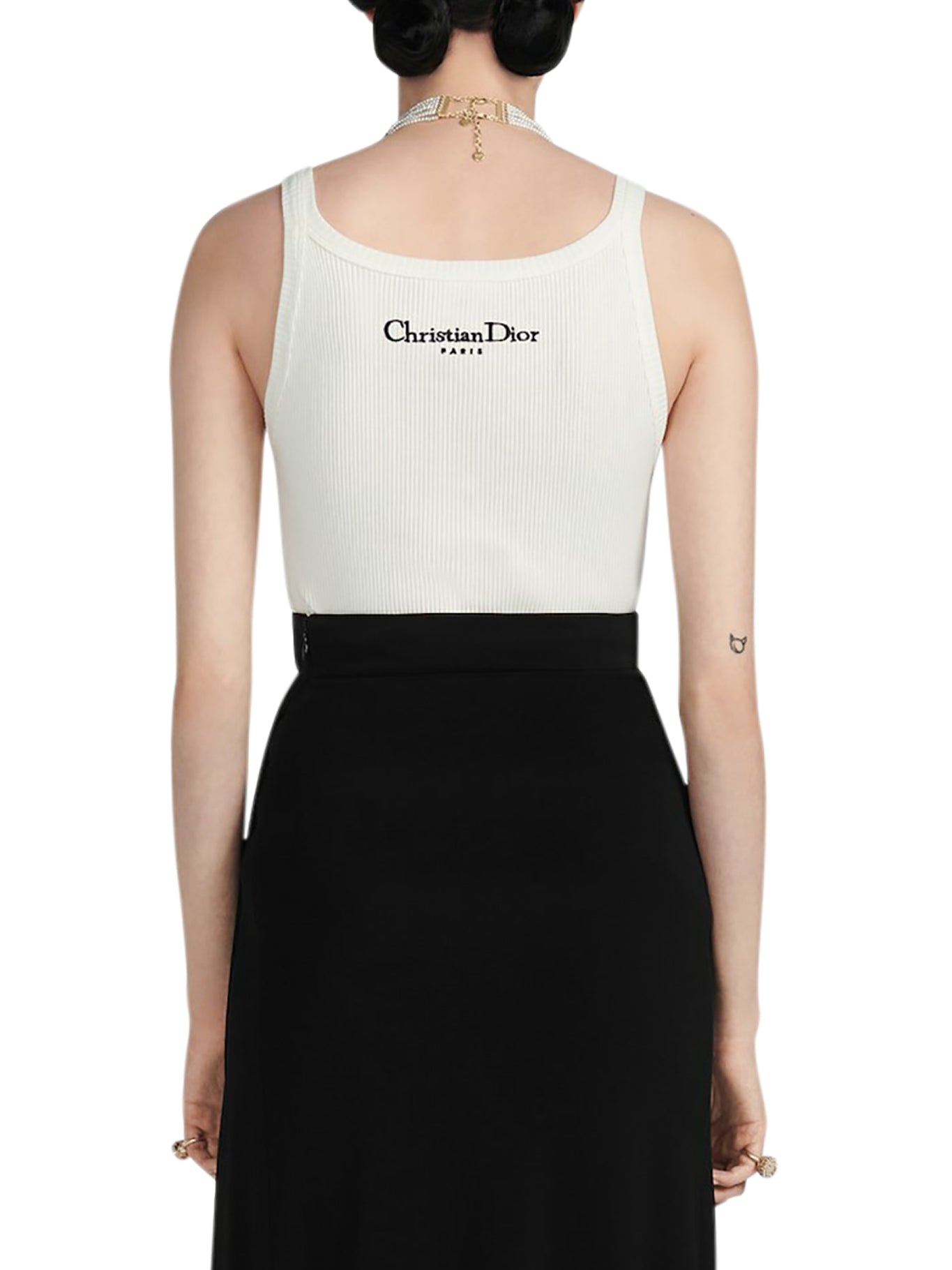 Dior RIBBED WHITE COTTON JERSEY TANK TOP | suitnegozi